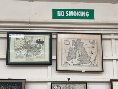 Lot 38 - A framed and glazed Thomas Sharp map of...