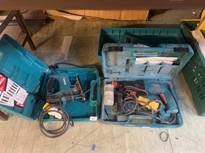 Lot 435 - A cased Makita model H406 hammer drill along...