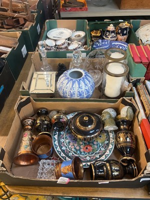 Lot 440 - Two trays containing assorted goods to include...