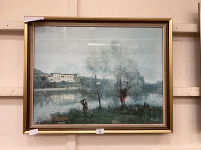 Lot 49 - A framed and glazed Jean-Bapiste-Camille Carot...