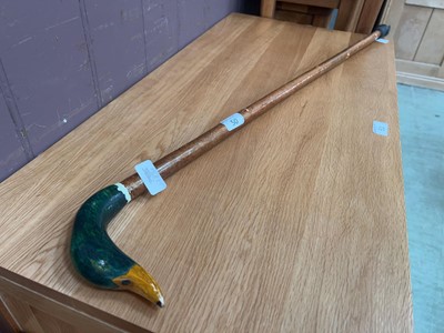 Lot 50 - A walking cane with a duck's head handle