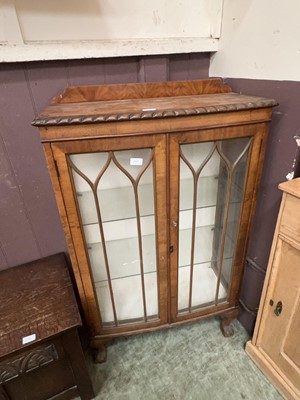 Lot 58 - A 20th century mahogany effect display cabinet...