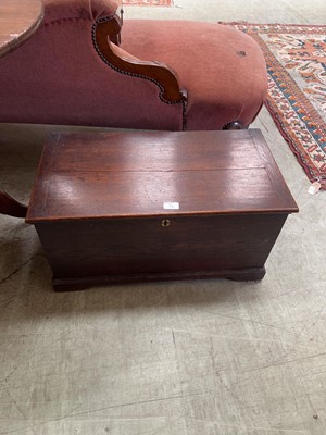 Lot 71 - A stained wooden twin handled trunk