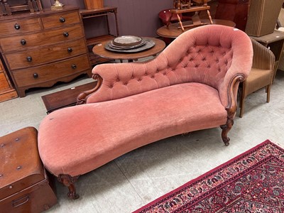 Lot 75 - A late Victorian mahogany framed chaise lounge...