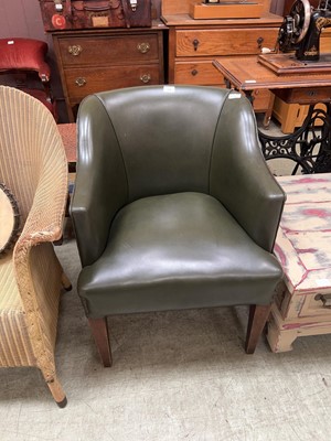 Lot 78 - A green leatherette upholstered occasional chair