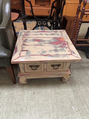 Lot 79 - A distressed part painted oriental style...