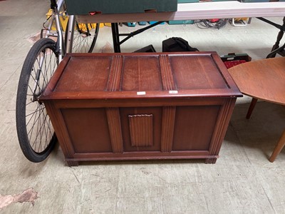 Lot 81 - A mid-20th century stained wooden coffer with...