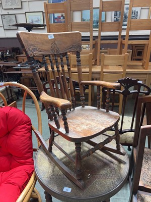 Lot 97 - A mid-20th century carved oak spindle back...