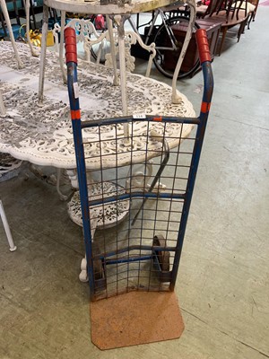 Lot 114 - A distressed blue metalwork sack truck