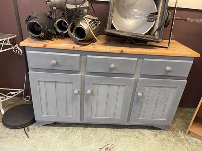 Lot 118 - A part painted pine sideboard with three...
