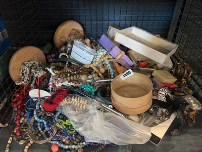 Lot 1490 - Cage containing various costume jewellery...