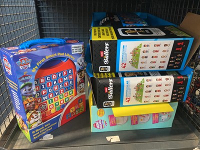 Lot 1495 - Cage of World Cup themed toys and other toys