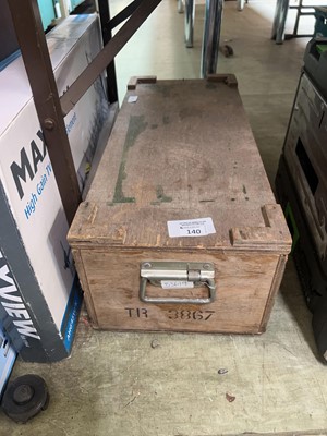 Lot 140 - A distressed wooden carpenter's chest