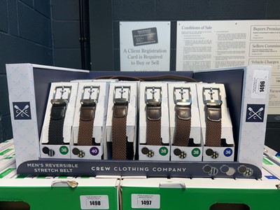 Lot 1496 - Box containing Crew Clothing reversible belts