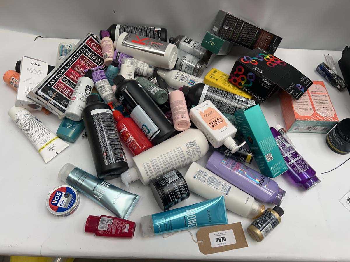 Lot 3570 - Mixed hair products to include shampoos,...