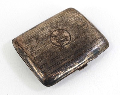 Lot 327 - A silver cigarette case of cushioned...