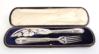 Lot 334 - A pair of Victorian silver fish servers...