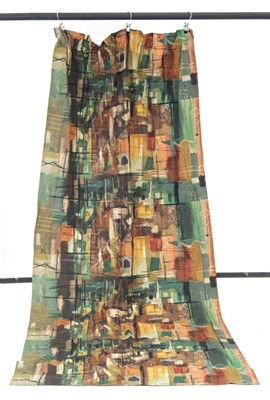 Lot A pair of curtains decorated in the 'Stones of...