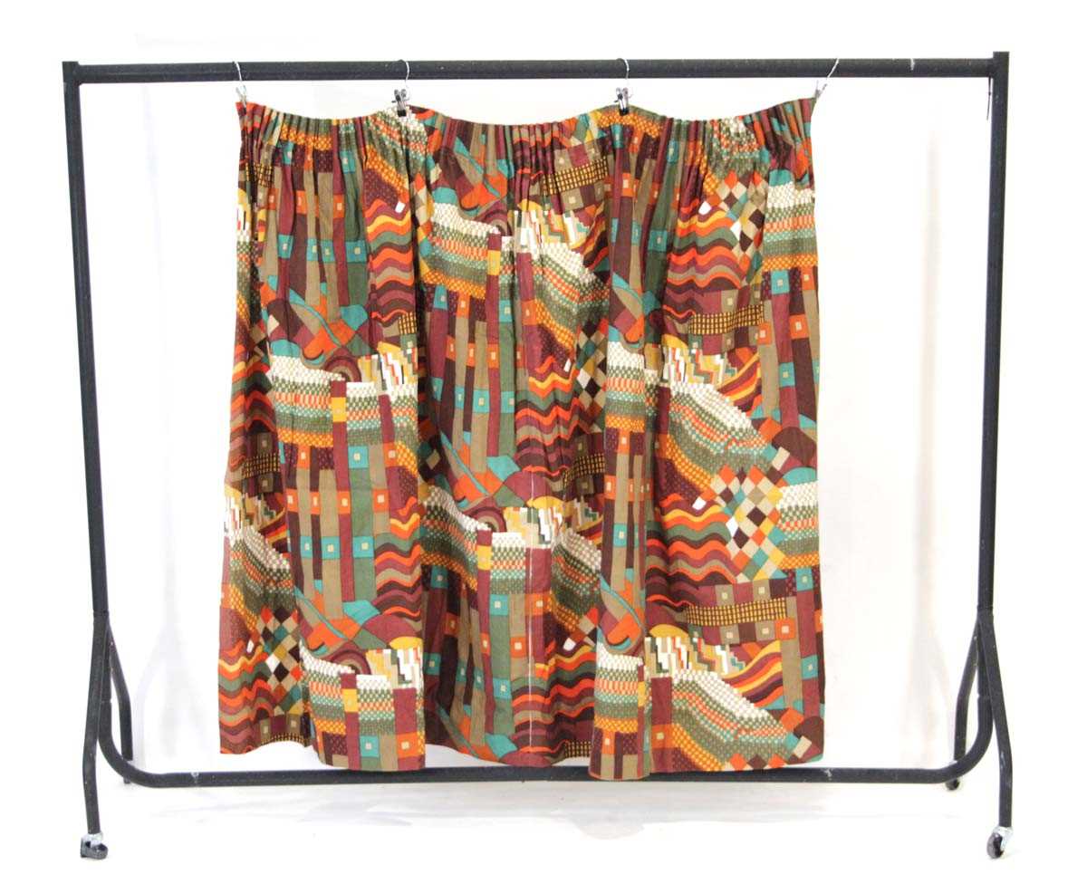 Lot A pair of curtains in the 'Bauhaus' pattern...