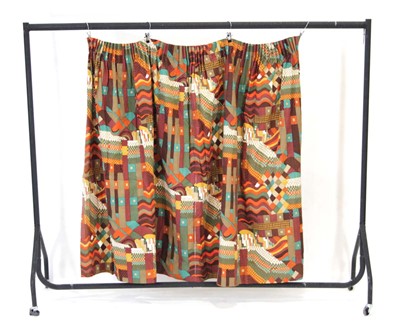 Lot A pair of curtains in the 'Bauhaus' pattern...