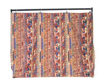 Lot A pair of curtains in the 'Zebak' pattern...
