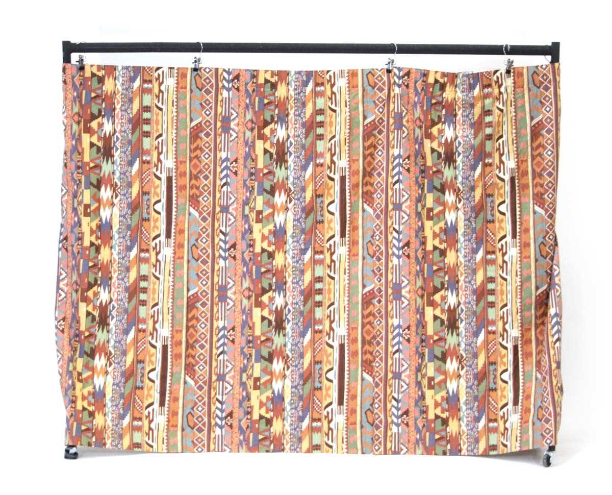 Lot A pair of curtains in the 'Zebak' pattern...