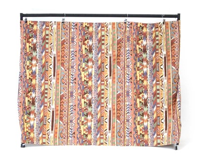 Lot A pair of curtains in the 'Zebak' pattern...