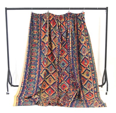 Lot A pair of curtains in the 'Kasak' pattern...