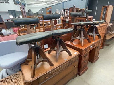 Lot 5276 - Four mid century adjustable machinists chairs