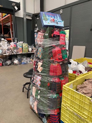 Lot 3176 - Christmas sock display stand with large...