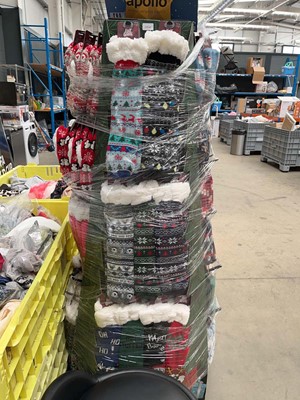 Lot 3176 - Christmas sock display stand with large...