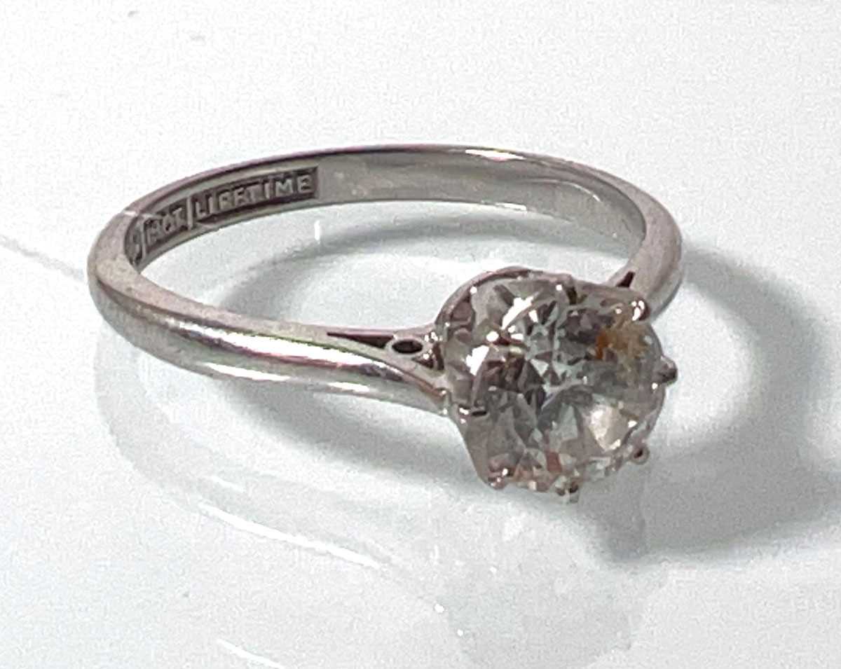 Lot 413 - A mid-20th century white metal and diamond...