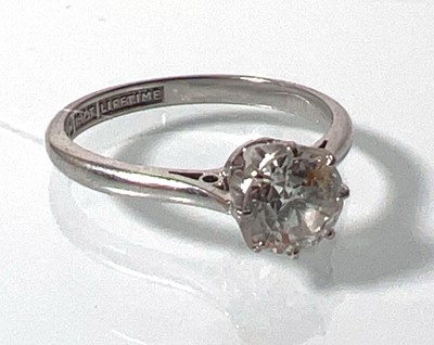 Lot 413 - A mid-20th century white metal and diamond...