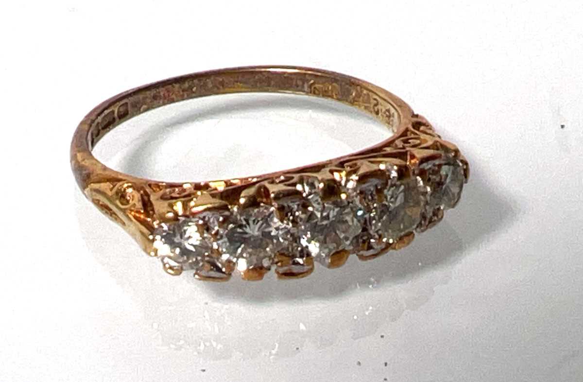 Lot 446 - An 18ct gold Victorian style diamond ring, the...