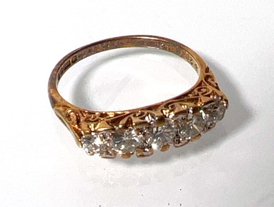 Lot 446 - An 18ct gold Victorian style diamond ring, the...