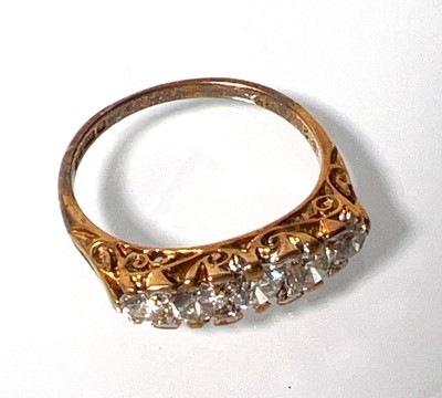 Lot 446 - An 18ct gold Victorian style diamond ring, the...