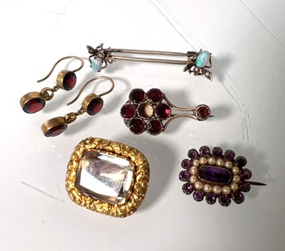 Lot 454 - Three 19th century yellow metal brooches...