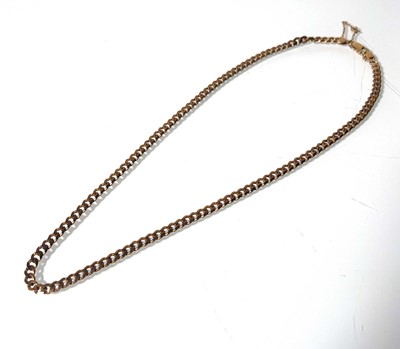 Lot 477 - A 9ct rose gold curb link chain. Approx....