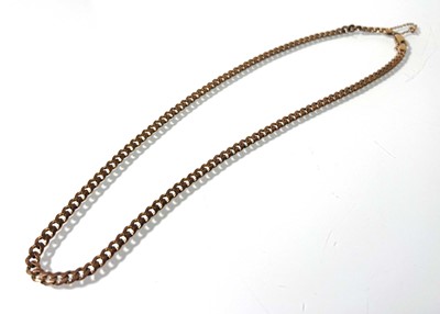Lot 477 - A 9ct rose gold curb link chain. Approx....