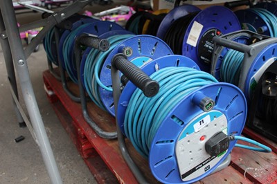 Lot 71 - 4 WorkPower 45m cable reel extension reels