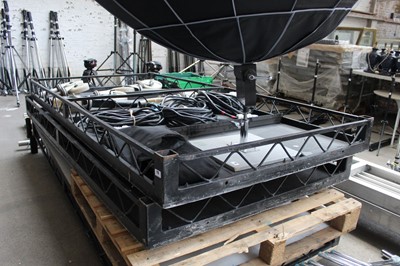 Lot 115 - 3 sections of steel frame staging with 8...
