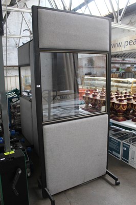 Lot 210 - 5 boxed steel frame mobile screens with grey...