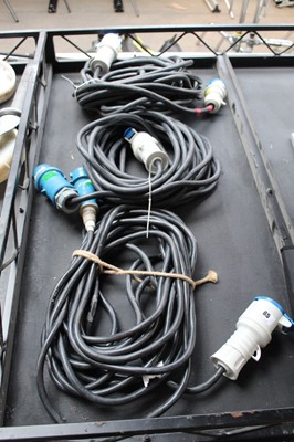 Lot 65 - 3 x 32 AMP electrical extension cables