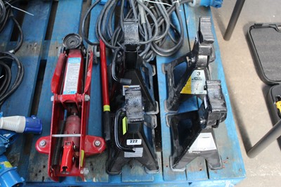 Lot 222 - 4 Halfords axle stands and a 2 tonne trolley...