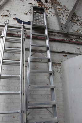 Lot 228 - Aluminium stepladder with platform top