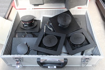 Lot 240 - Flight case containing 8 various Sinar and...
