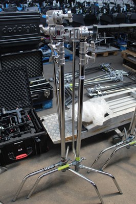 Lot 250 - 2 Arri steel folding telescopic master stands...