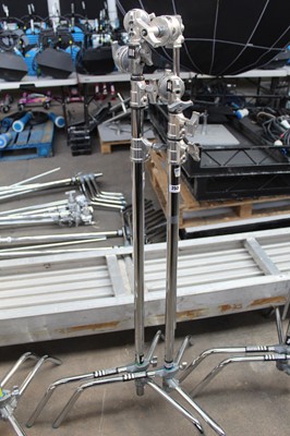 Lot 253 - 2 Arri steel folding telescopic master stands...