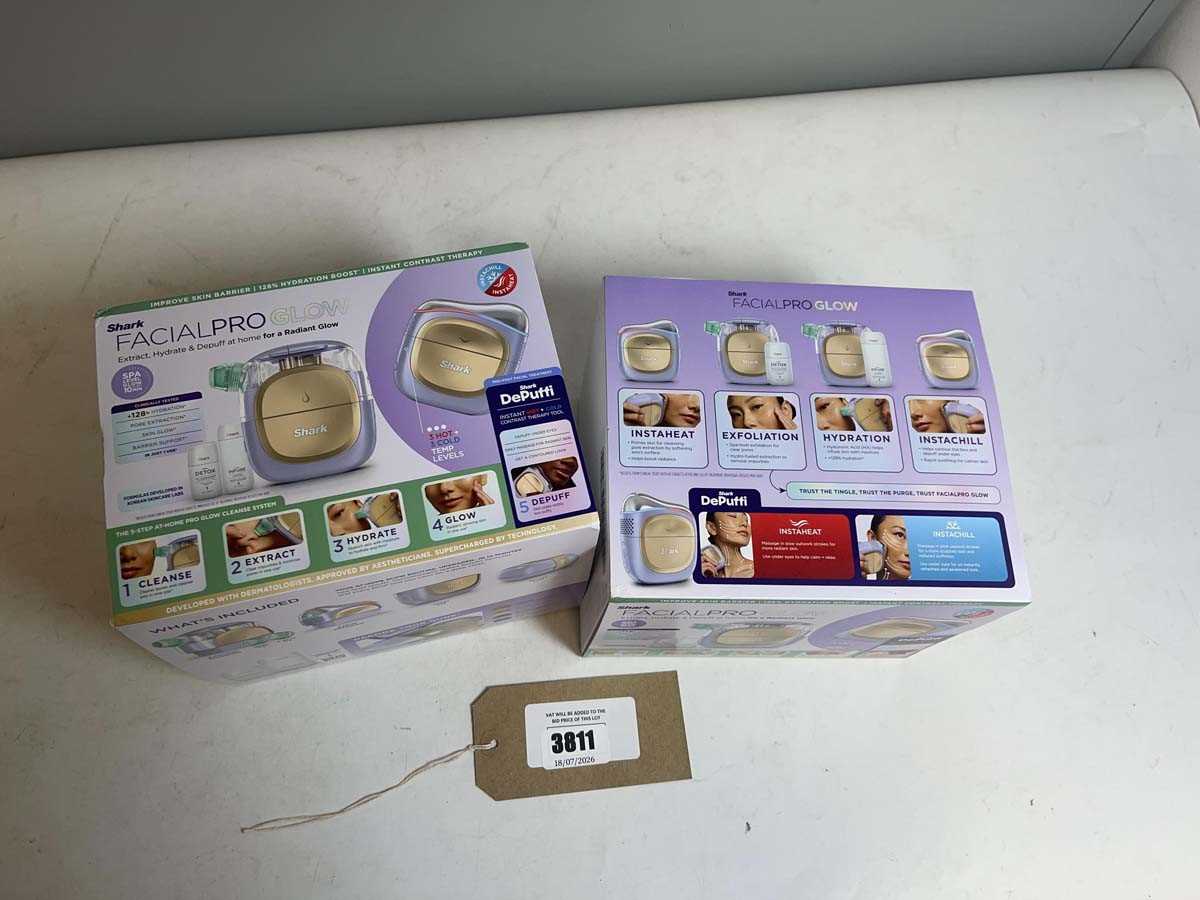 Lot 3811 - 2x Shark facialpro glow beauty devices