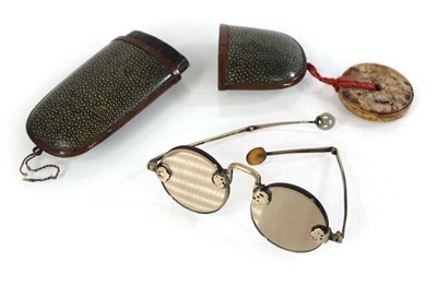 Lot 70 - An early 20th century shagreen and copper...